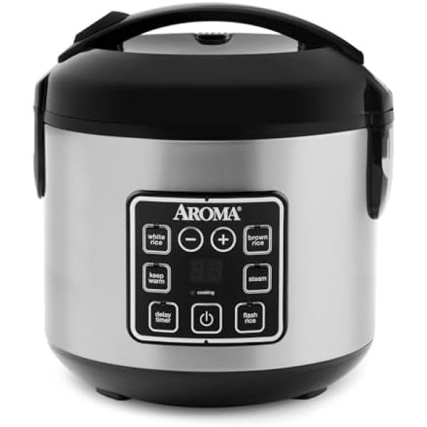 AROMA Digital Rice Cooker, 4-Cup (Uncooked) / 8-Cup (Cooked), Steamer