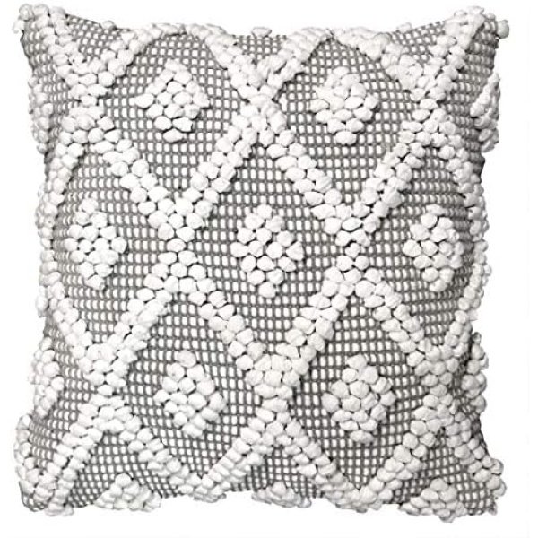 Lush Decor Adelyn Decorative Single Pillow Cover For Home, 20" x 20", Gray