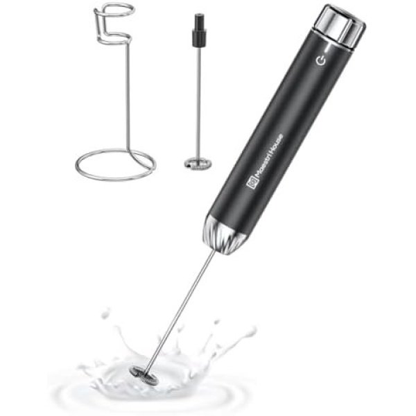 Maestri House Rechargeable Milk Frother with Stepless Speed Control, Handheld