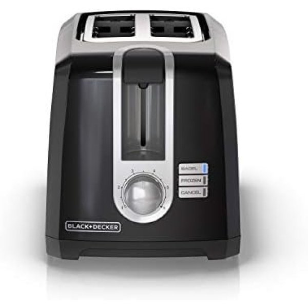 BLACK+DECKER 2-Slice Toaster, T2569B, Extra Wide Slots, 6 Shade Settings