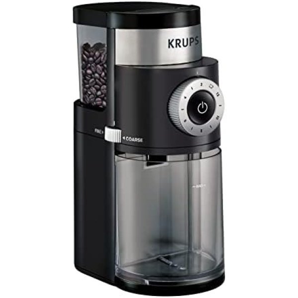 KRUPS Precision Burr Coffee Grinder: 12 Settings, 8 oz Capacity for Drip