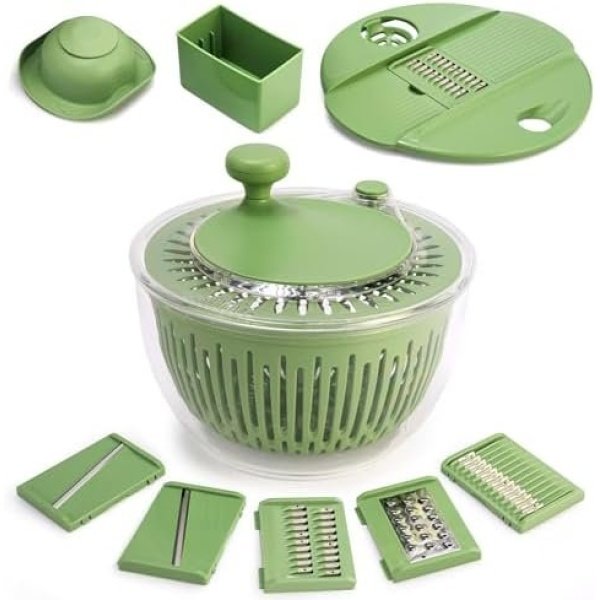 SUSTEAS Salad Spinner Large, Vegetables Wash Bowl, Fruits & Herb Lettuce Dryer