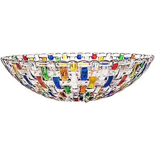 Hand Painted Colorful Woven Glass Crystal Salad & Fruit Bowl