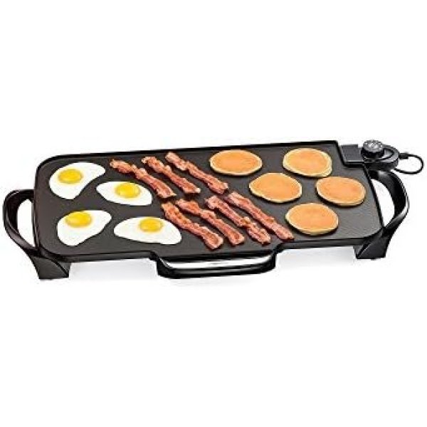 Presto 07061 22-inch Electric Griddle With Removable Handles, Black, 22-inch