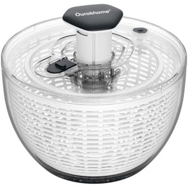 Ourokhome Salad Spinner Lettuce Dryer, One-handed Easy Press Large Vegetable