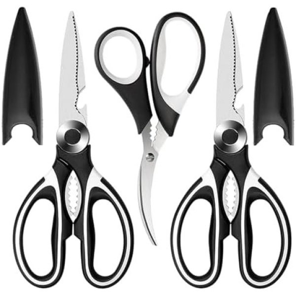 Kitchen Scissors All Purpose 3 Pack - kitchen gadgets utensils - Heavy Duty