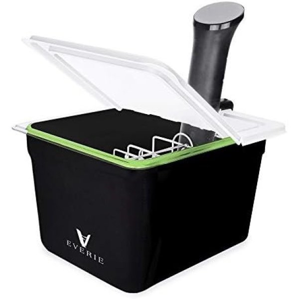 EVERIE Sous Vide Container 12 Quarts with Collapsible Hinge Lid and Sous Vide