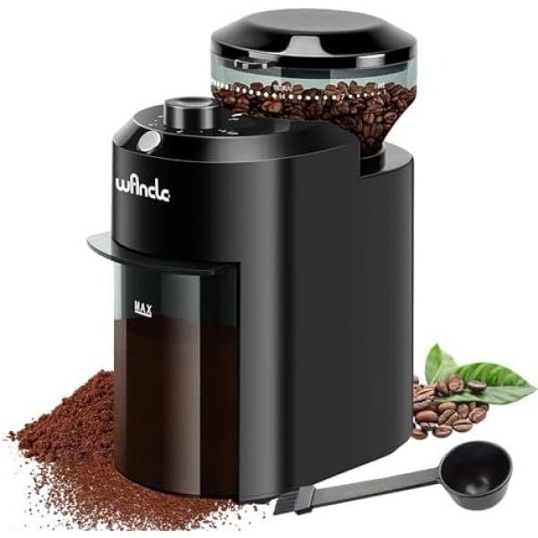 Wancle Electric Burr Coffee Grinder - Adjustable with 28 Precise Grind Settings