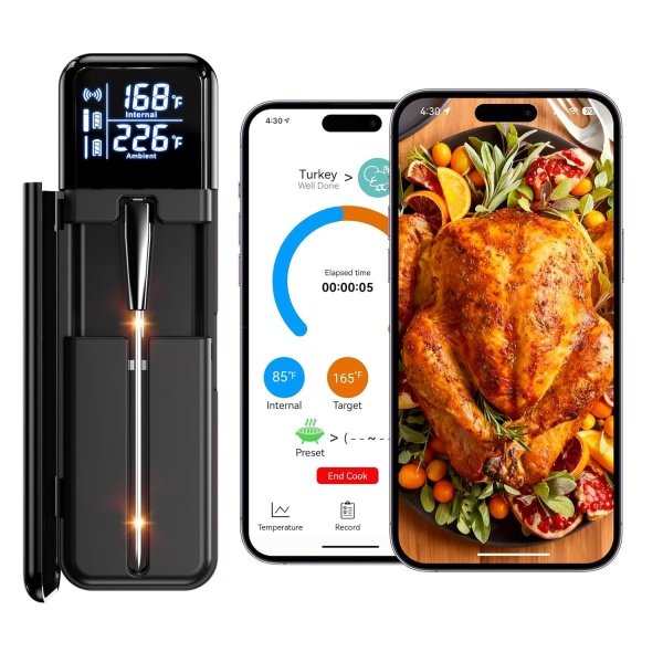 Smart Wireless Meat Thermometer,Digital Cooking Thermometer with Dual