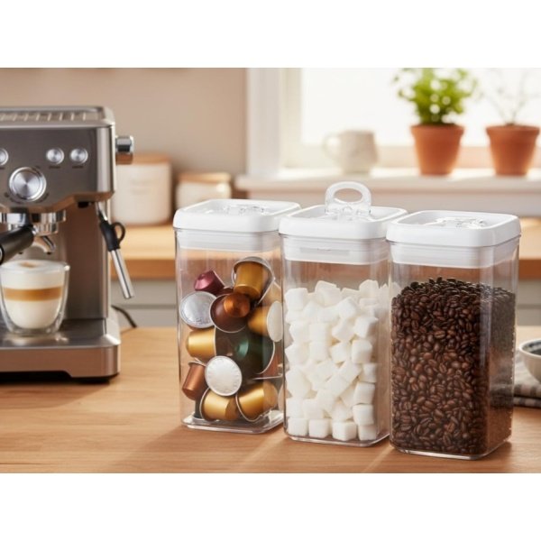 FELLI FLIP Tite Food Storage Container with Lid Airtight 4" Ring Seal Flip Top