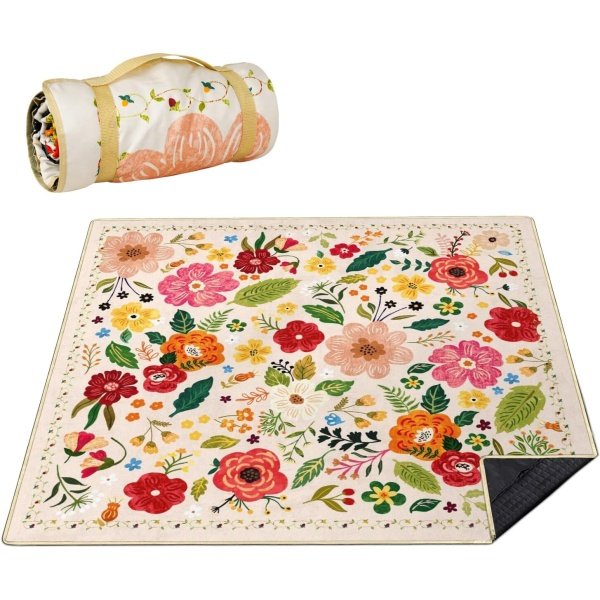 Picnic Blankets Waterproof Foldable Extra Large,80"x 80" Outdoor Beach Blanket