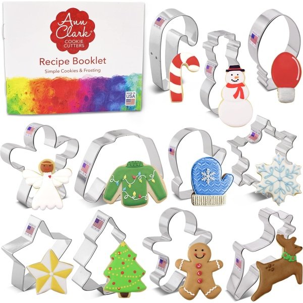Christmas Cookie Cutters 11-Pc Set Made in USA by Ann Clark, Gingerbread Man
